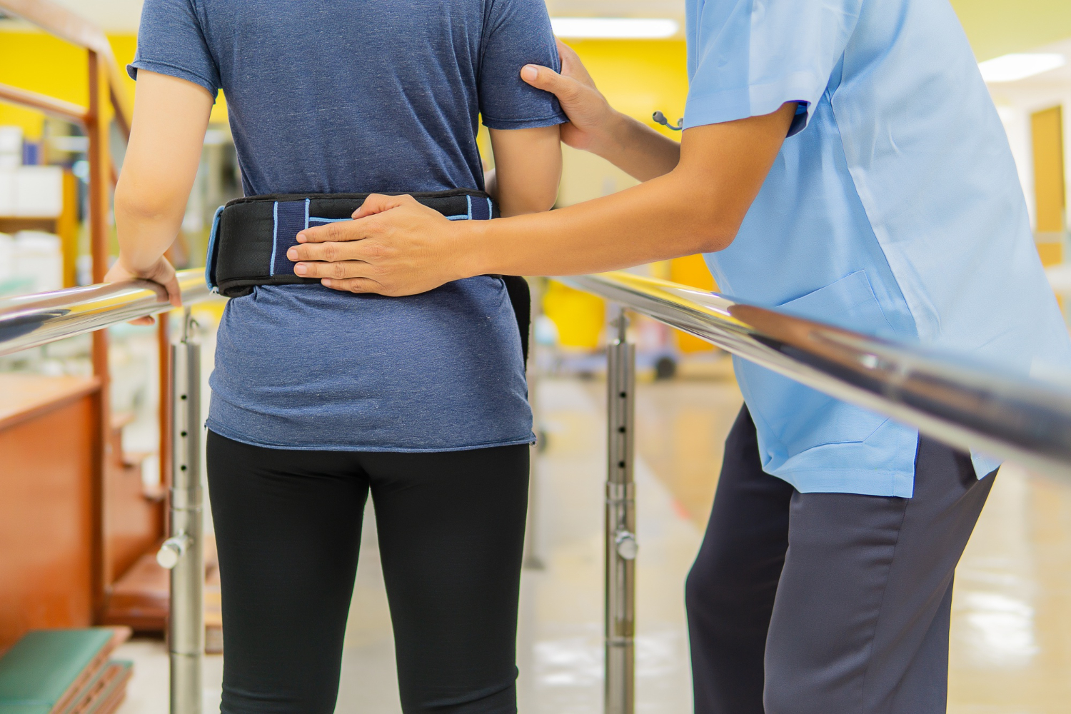 Patient receiving rehabilitation support
